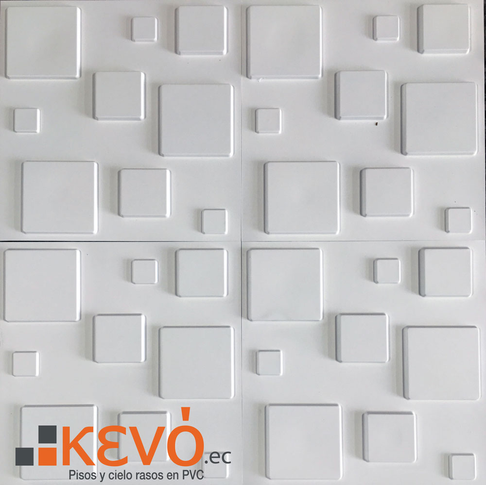Paneles de pared de PVC 3D - Revestimiento de pared 3D blanco